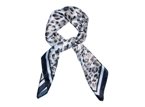 Skjerf dyreprint 70x70 sort* 