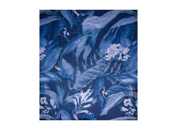 Skjerf m/blomster 90x180 blå 