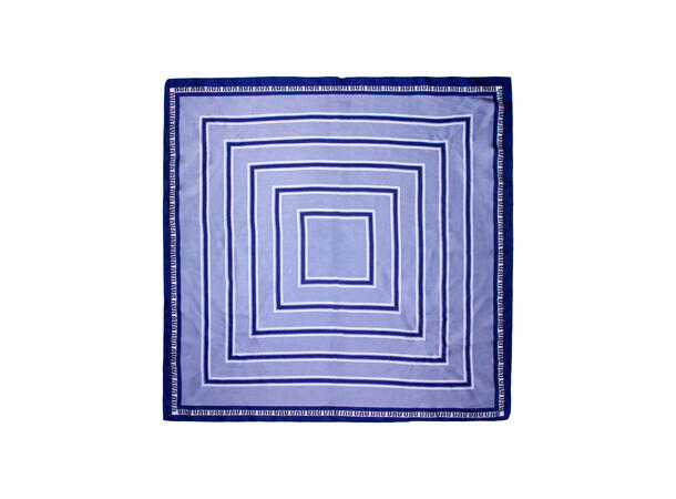 Skjerf m/mønster 70x70cm blå 