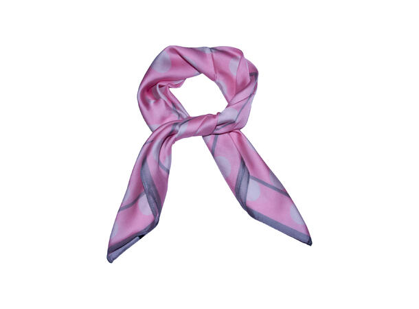 Skjerf m/prikker+ensf.side 70x70 rosa 
