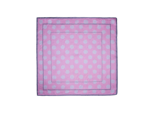 Skjerf m/prikker+ensf.side 70x70 rosa 