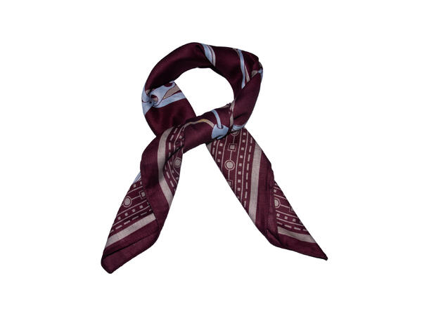 Skjerf m/seletøy 70x70 bordeaux 