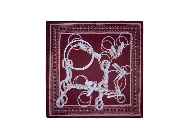 Skjerf m/seletøy 70x70 bordeaux 