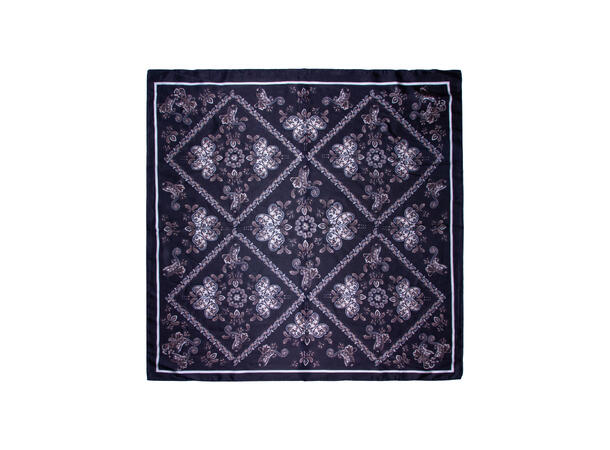 Skjerf multi paisley 70x70cm sort 