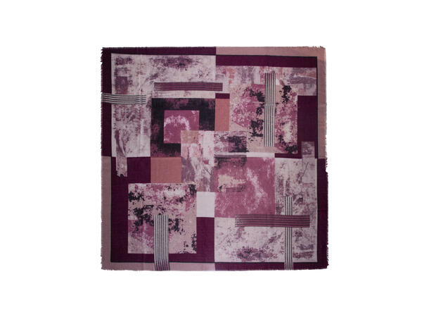 Skjerf mønstert130x130 bærfarget 
