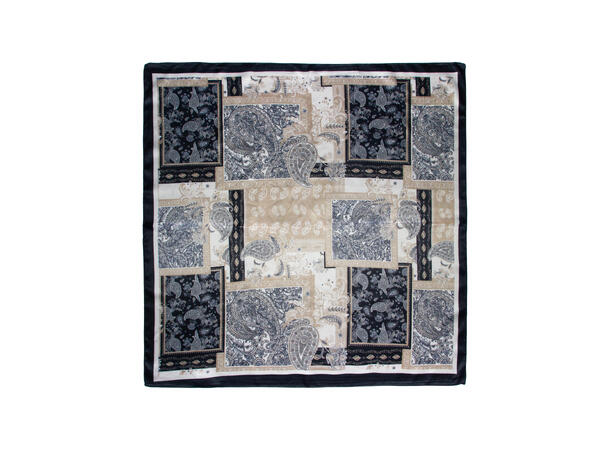Skjerf paisley 70x70 NEW sort 