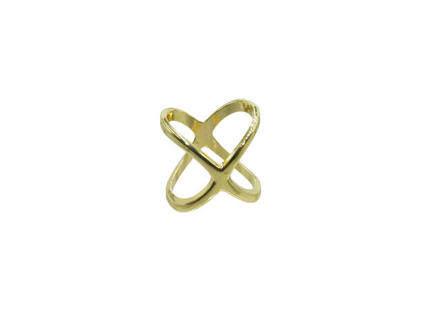 Skjerf ring "liten m/strass" gull 