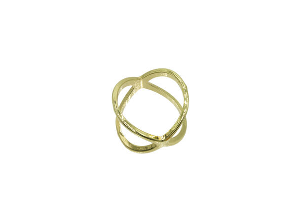 Skjerf ring "liten m/strass" gull 