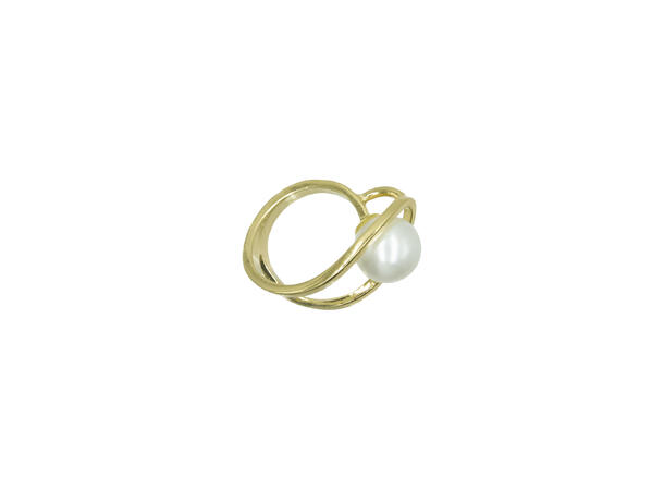 Skjerf ring "m/perle" gull 