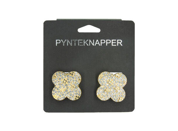 Skjorteknapp firkløver gull 