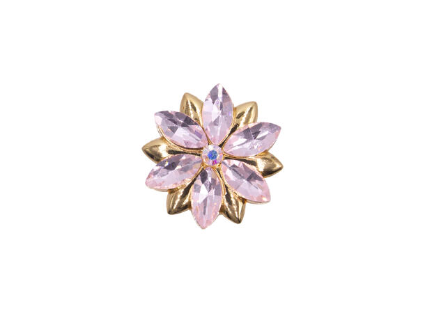 Skjorteknapp m/strass rosa* 