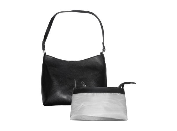 Veske klassisk 27x20x10cm sort 