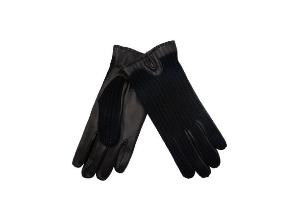 Dame hanske m/strikket topp sort/sort Høst26 