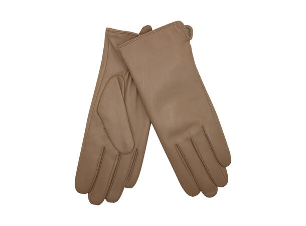 Dame hanske skinn klassisk m/ull taupe Høst26 