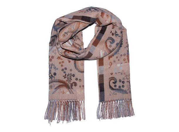 Dame skjerf m/paisley 65x185 beige Høst26 