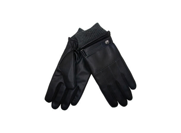 Herre hanske m/ull kant og ull for Høst26 sort m/grå 