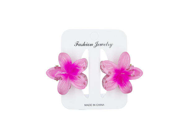 Hårklype blomst 2-farget små rosa 2-pack 