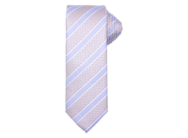 Santi silkeslips+lommetørkle mønstret* sett hengende grå 