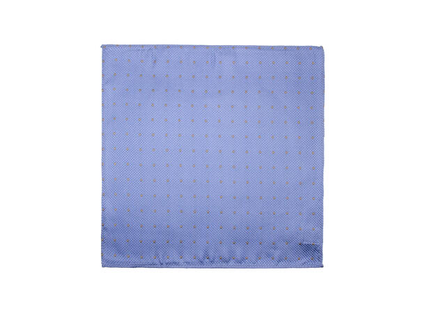 Santi silkeslips+lommetørkle mønstret sett hengende blå 