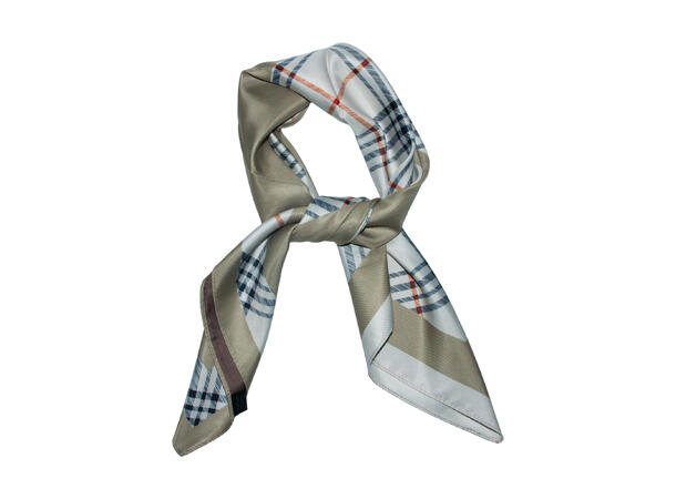 Skjerf dobbeltside rutet 70x70 beige 