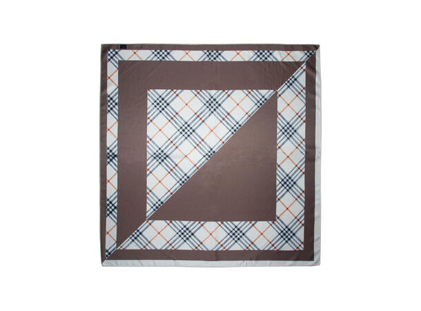 Skjerf dobbeltside rutet 70x70 beige 