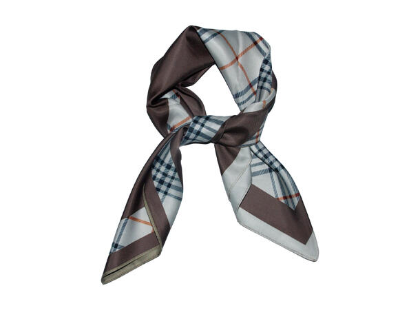 Skjerf dobbeltside rutet 70x70 beige* 