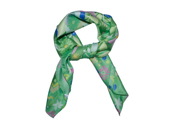 Skjerf glatt "hawaii"70x70 grønn 