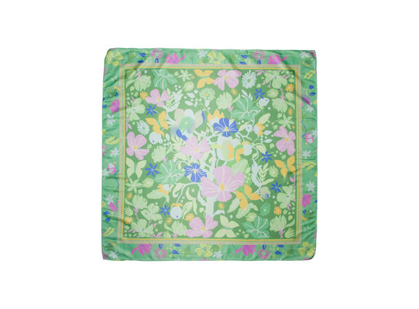 Skjerf glatt "hawaii"70x70 grønn 