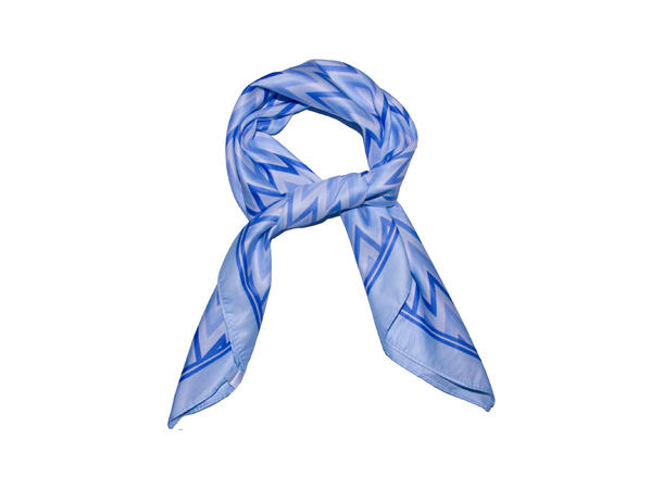 Skjerf glatt zig zag 70x70 blå 