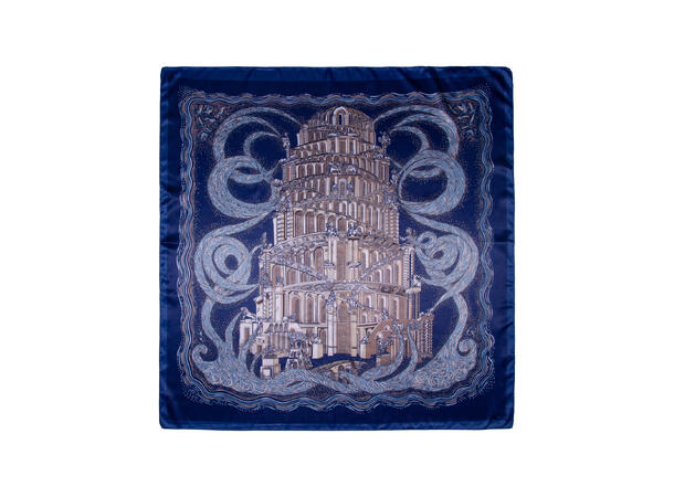 Skjerf m/bygning 70x70 NEW navy 