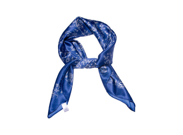Skjerf m/grener 70x70 jeans blå 