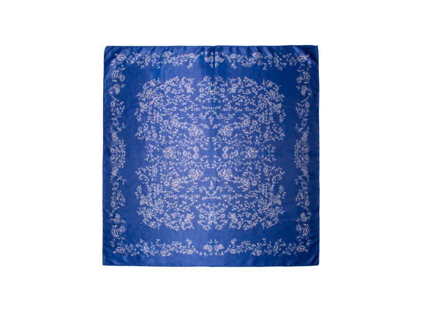 Skjerf m/grener 70x70 jeans blå 