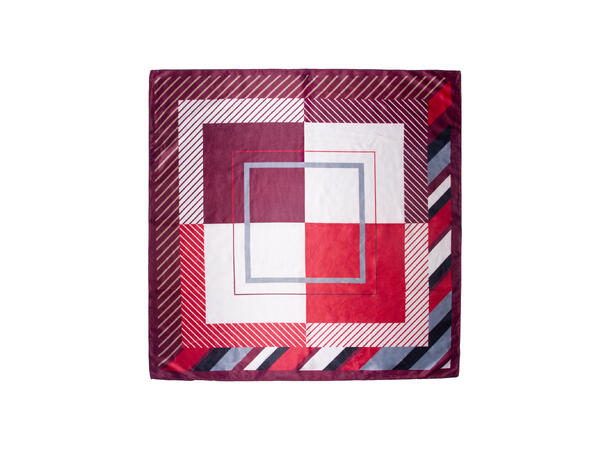 Skjerf m/kasser 70x70cm rød 