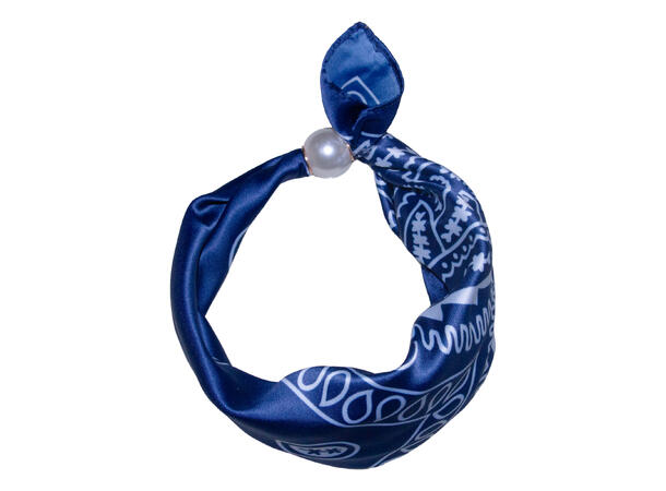 Skjerf m/paisley m/perle navy 