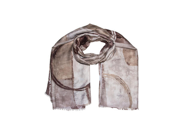 Skjerf m/sirkler 90x180cm beige 