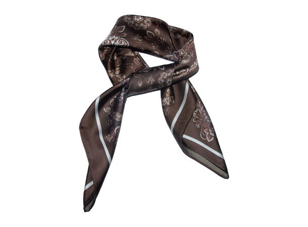 Skjerf multi paisley 70x70cm brun 