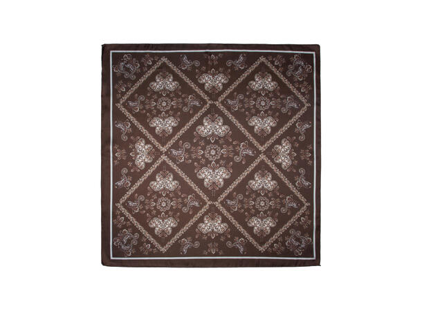 Skjerf multi paisley 70x70cm brun 