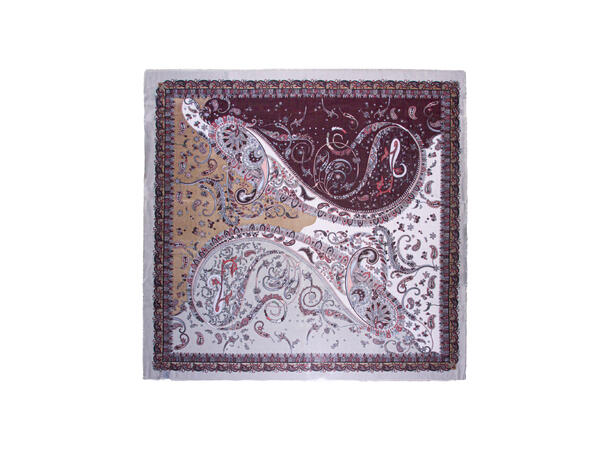 Skjerf mønstert 130x130 brun 