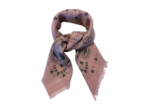 Skjerf mønstert 85x85 rosa 