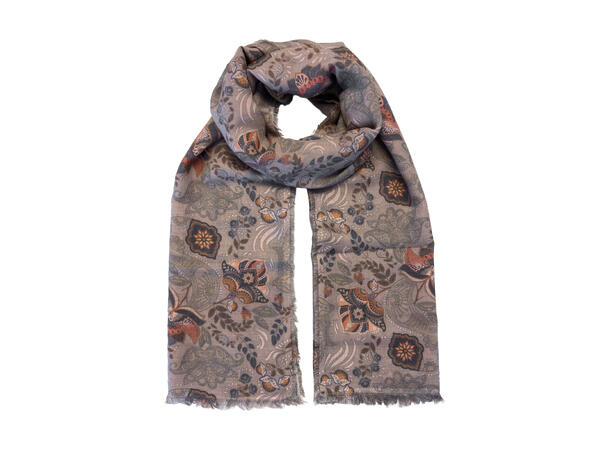 Skjerf mønstret 75x190 beige 