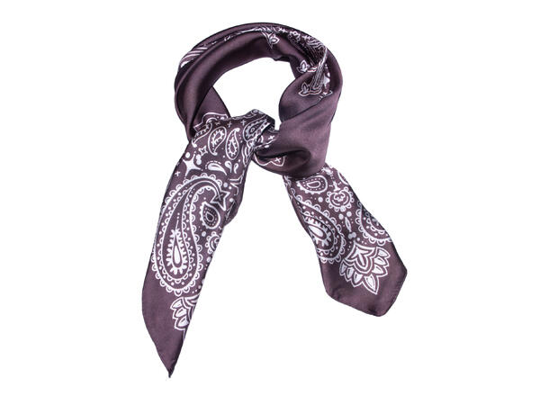 Skjerf paisley 70x70 brun 