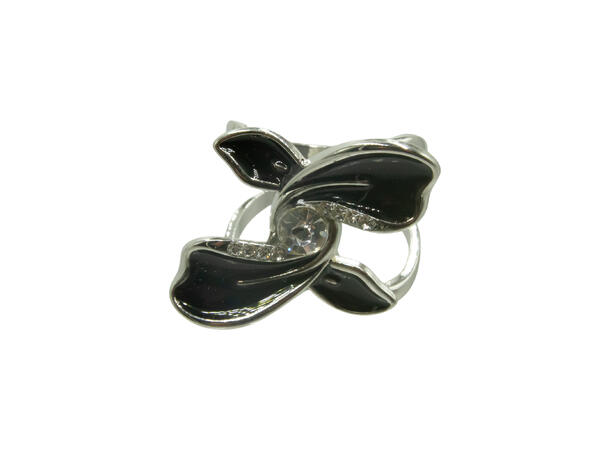 Skjerf ring blomst sølv 