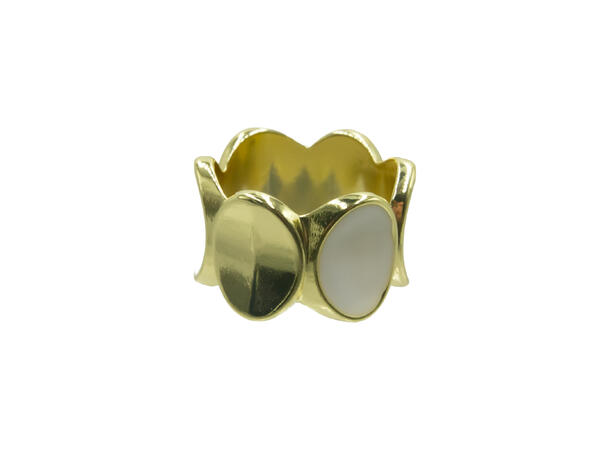 Skjerf ring gull m/hvit* 