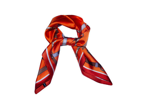 Skjerf selemønster 70x70 orange 