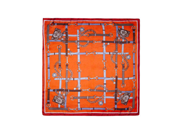 Skjerf selemønster 70x70 orange 