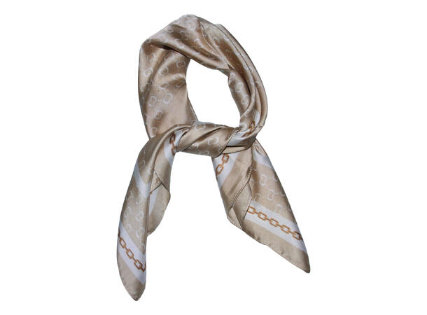 Skjerf småmønstert 70x70 beige 