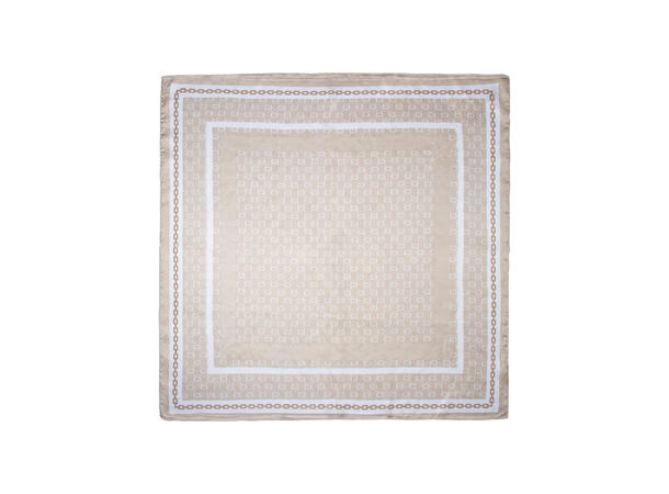 Skjerf småmønstert 70x70 beige* 
