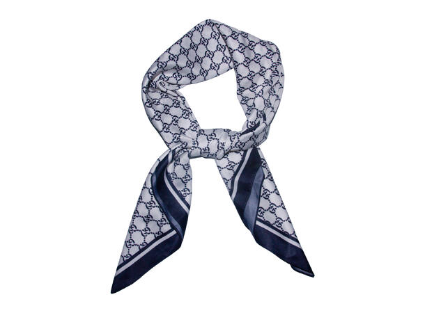 Skjerf småmønstret 90x90 navy 