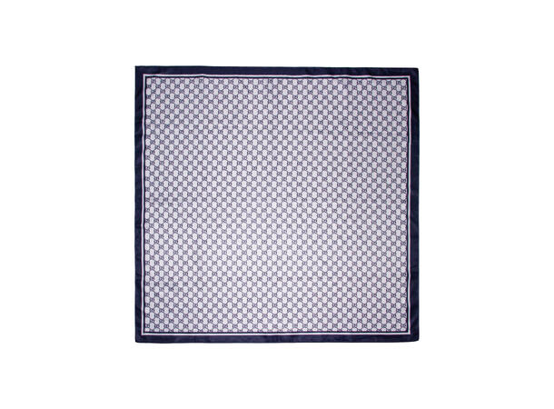 Skjerf småmønstret 90x90 navy 