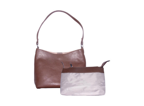 Veske klassisk 27x20x10cm brun 